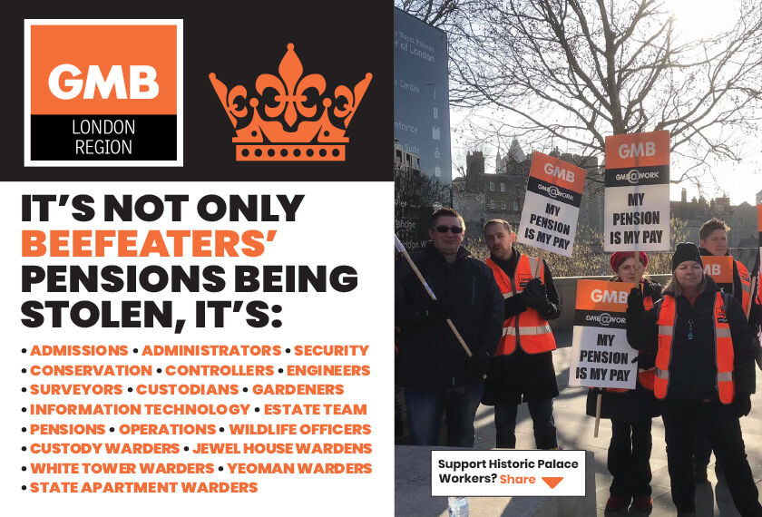 GMB members at Historic Royal Palaces to hold walkout and demonstration