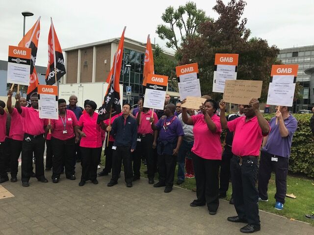 GMB Hospital workers protest with BBQ at North Middlesex hospital
