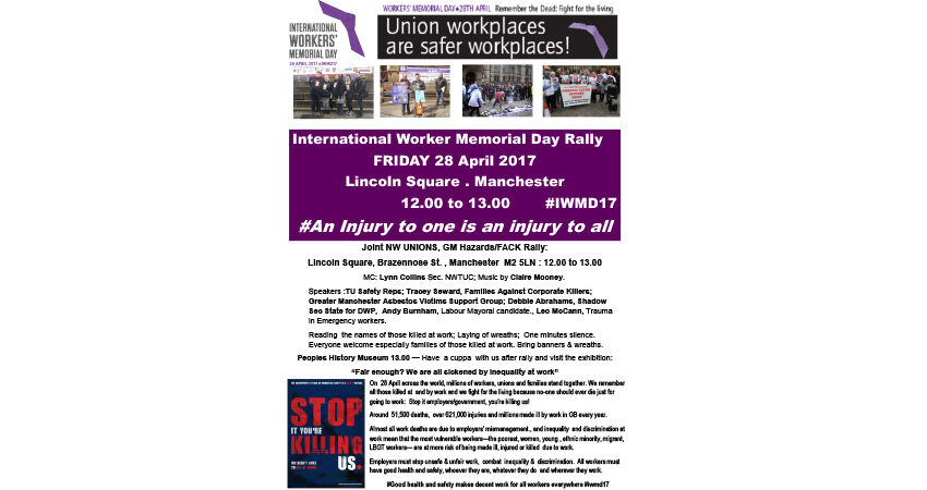 Widow of worker killed at work in 2015 to read impact statement at Manchester Memorial Day event