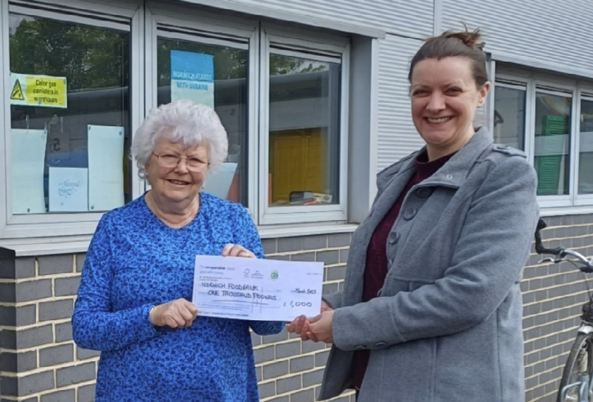 Five food banks received a donation of £1,000 each