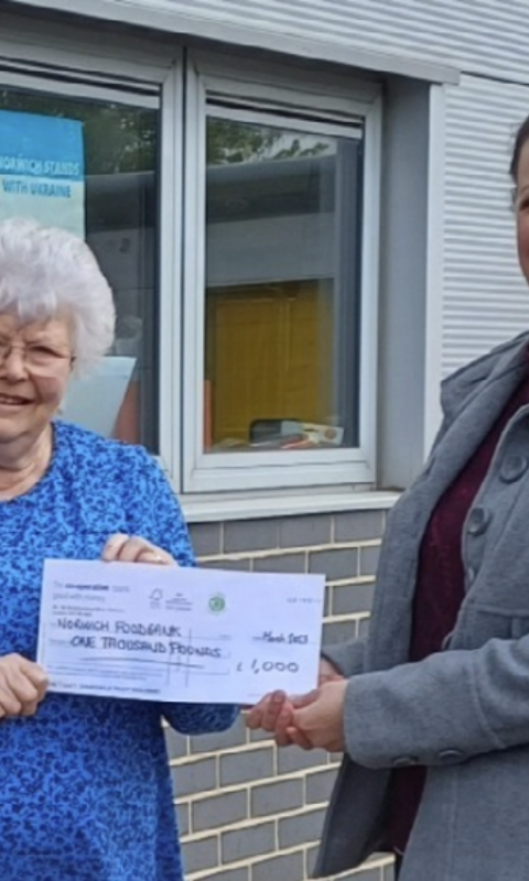 Five food banks received a donation of £1,000 each